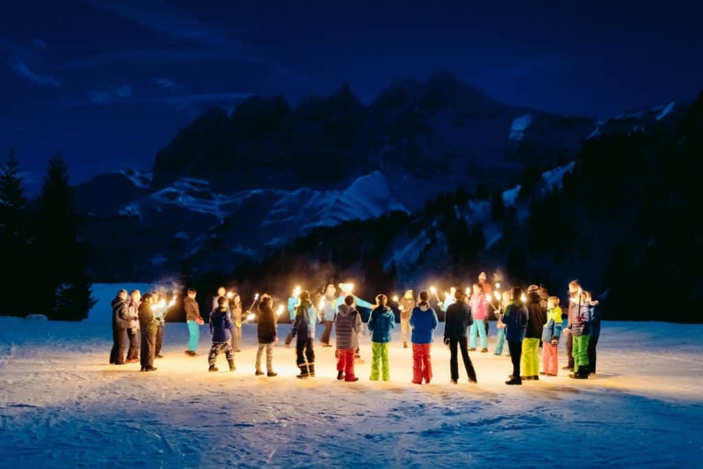 Torchlit Walk Ski Camp